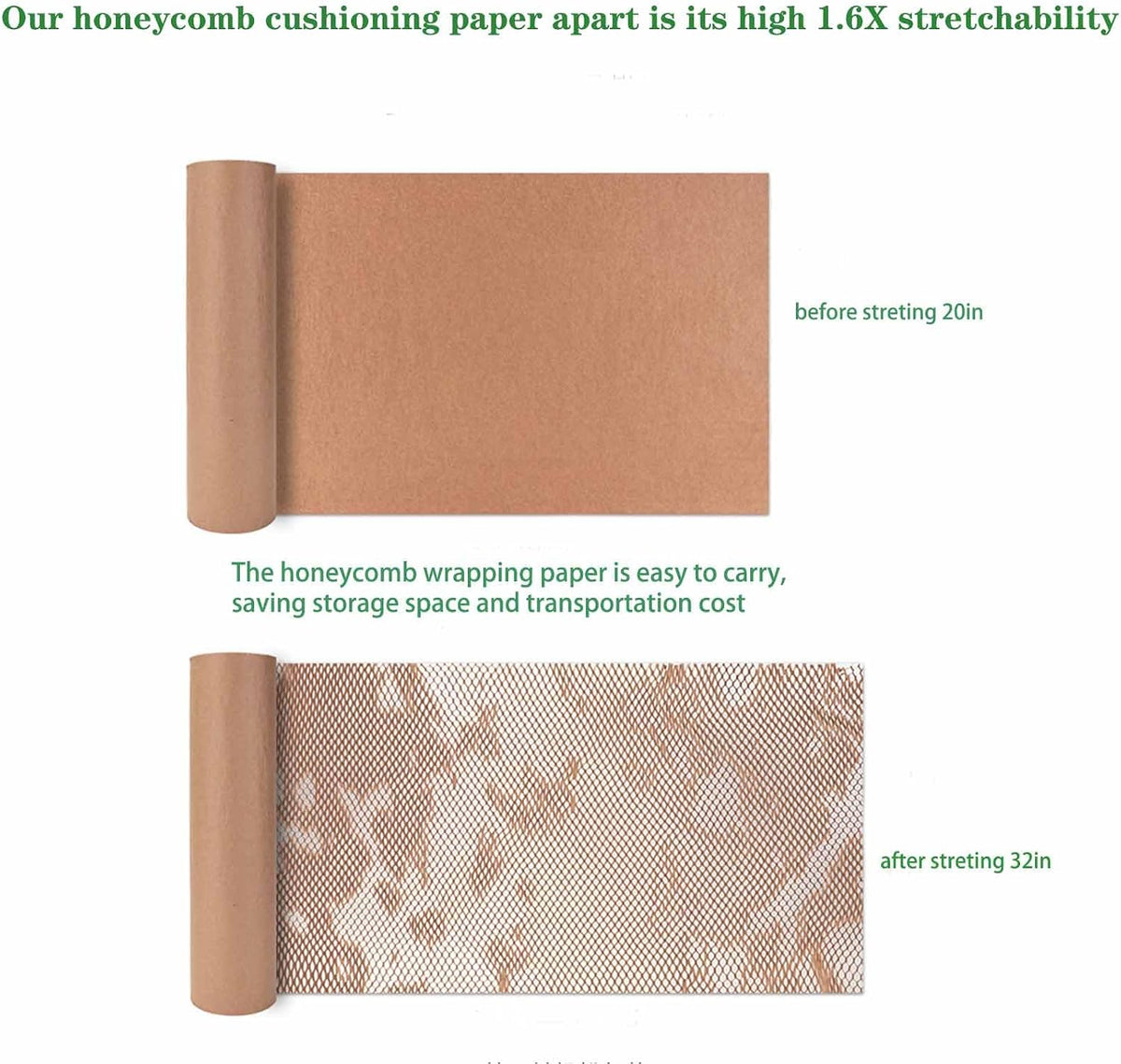 Honeycomb Packing Paper,12"x32.8Ft Eco Friendly Packing Paper for Moving
