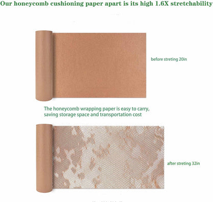 Honeycomb Packing Paper,12"x32.8Ft Eco Friendly Packing Paper for Moving