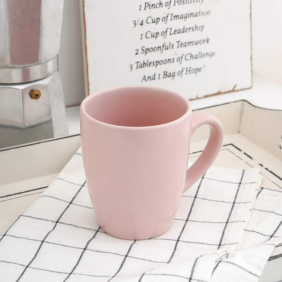 Albie Stoneware 16-Piece Modern Dinnerware Set, Kitchen Plates and Bowls Sets, Service for 4, Pink, Microwave & Dishwasher Safe