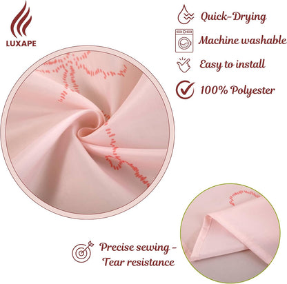 Bow Shower Curtain, Coquette Handcrafted Bow Tie Bath Curtain for Master Bathroom, Ruched Microfiber Bathroom Curtain with 12 Buttonholes, 72" W x 72" H (Elegant Pink)