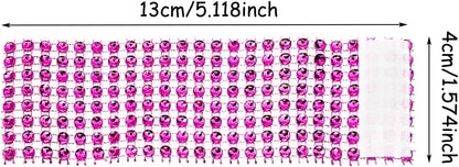 Napkin Rings Bulk 50pcs Adjustable Self Adhesive Tapes Rhinestone Napkin Holders for Rolling Tableware Wedding Christmas Graduation Party Table Decoration (Rose Pink, 4×13cm)