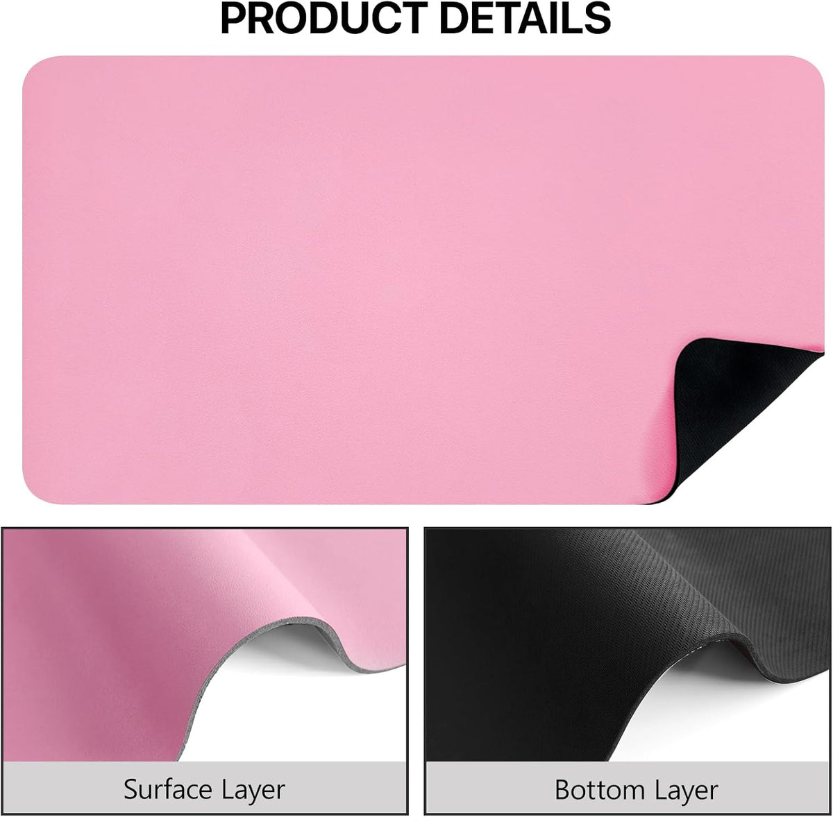 Coffee Mat Absorbent Dish Drying Mat for Kitchen Counter ,Match with Coffee Machine Drying Mats for Kitchen Counter, Hide Stain Nop-Slip Rubber Backed,12"x19",Pink