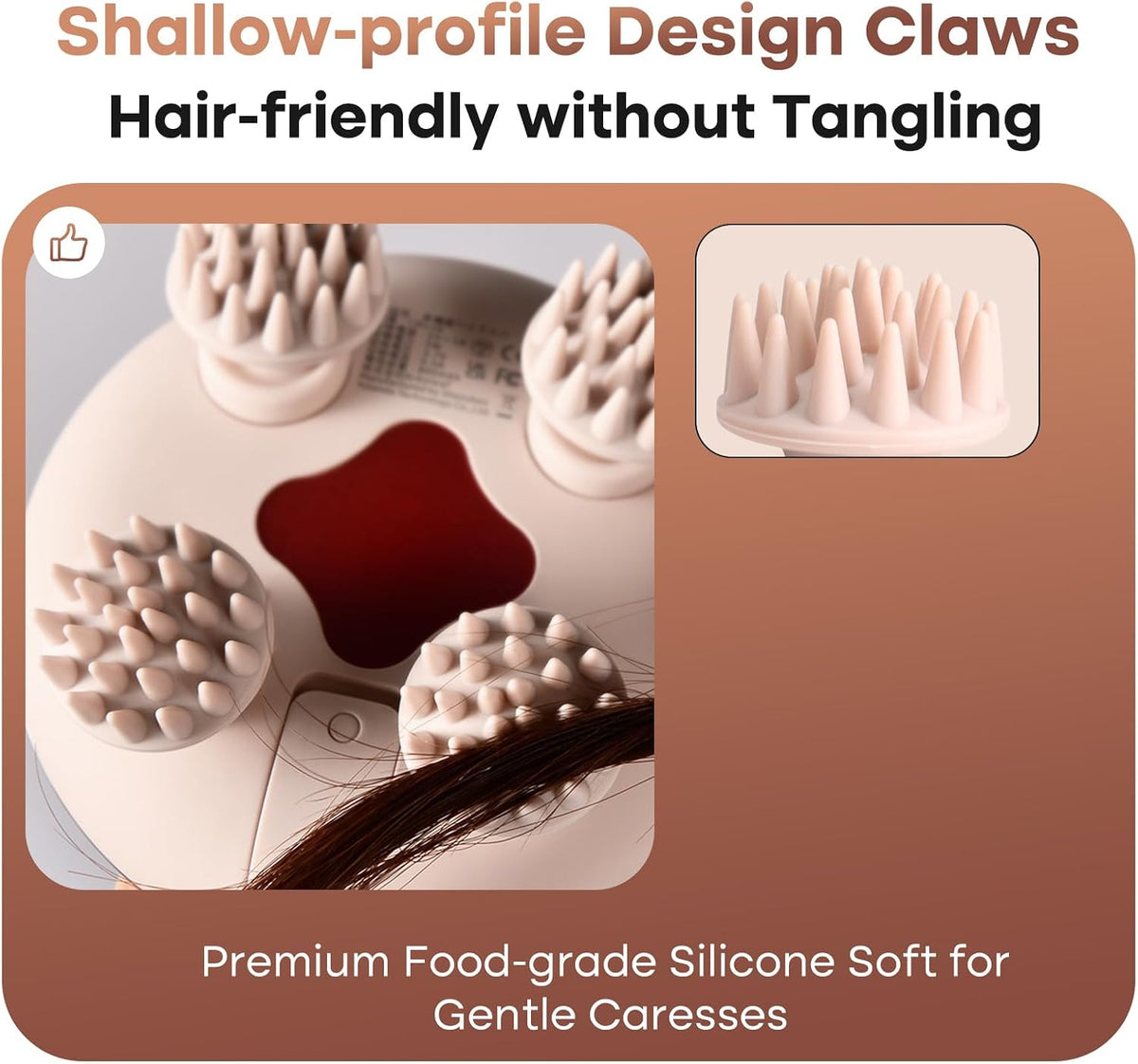 Scalp Massager Portable Rechargeable Waterproof Hair Head Massager