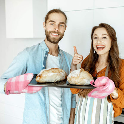 6 Pack Pink Buffalo Plaid Pot Holders Set Pink Kitchen Towels Cute Oven Mitts Dish Towels Set Potholder Glove Heat Resistant Non Slip Holder for Baking Cooking Grilling Women Kitchen Gifts