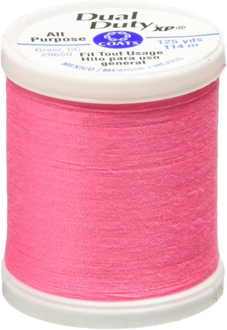 Coats Thread & Zippers Dual Duty XP General Purpose Thread, 125-Yard, Neon Pink