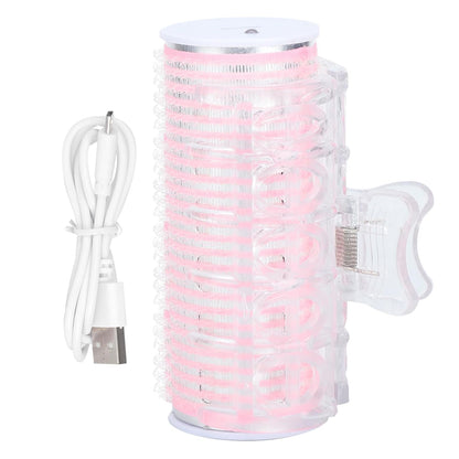 Portable Mini Hair Curler Styling Rollers Rechargeable, Heated Electric Hair Roller USB Heat Waver Roller for Bangs, Root to Tail 3.4in