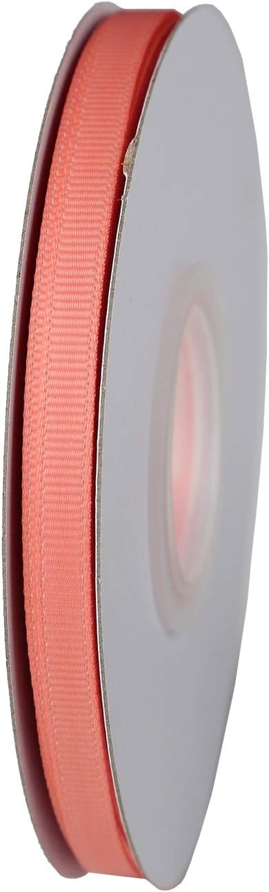 ITIsparkle 1/4" Inch Grosgrain Ribbon 50 Yards-Roll Set for Gift Wrapping Scrap Books Party Favor Hair Braids Baby Shower Decoration Cake Decoration Floral Arrangement Craft Supplies, Peach Ribbon