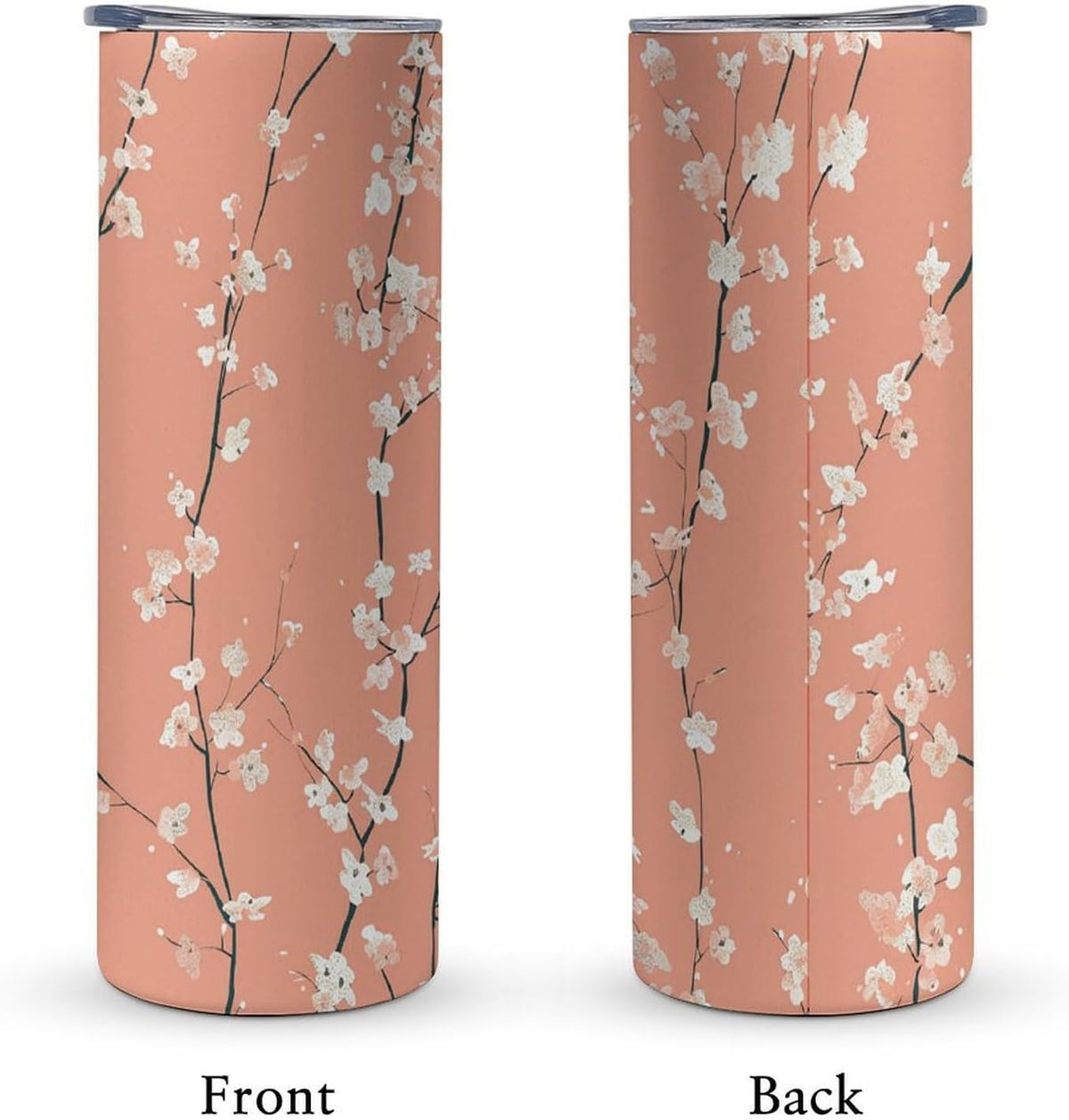 20oz Travel Coffee Mug Peach Red Pattern Tumbler with Lid And Straws 304 Stainless Steel Double Walled Vacuum Thermal Cup for Hot Cold Drinks Insulated Tumbler for Women Men Water Bottle