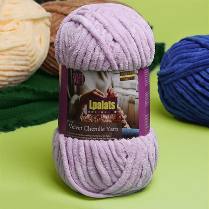 Chunky Chenille Yarn for Crocheting #6 Pink Thick Velvet Yarn for Crochet