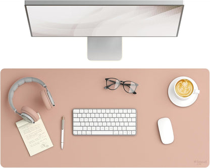 Vegan Leather Desk Pad Mat, Office Desk Mat, Large, Dusty Rose Pink