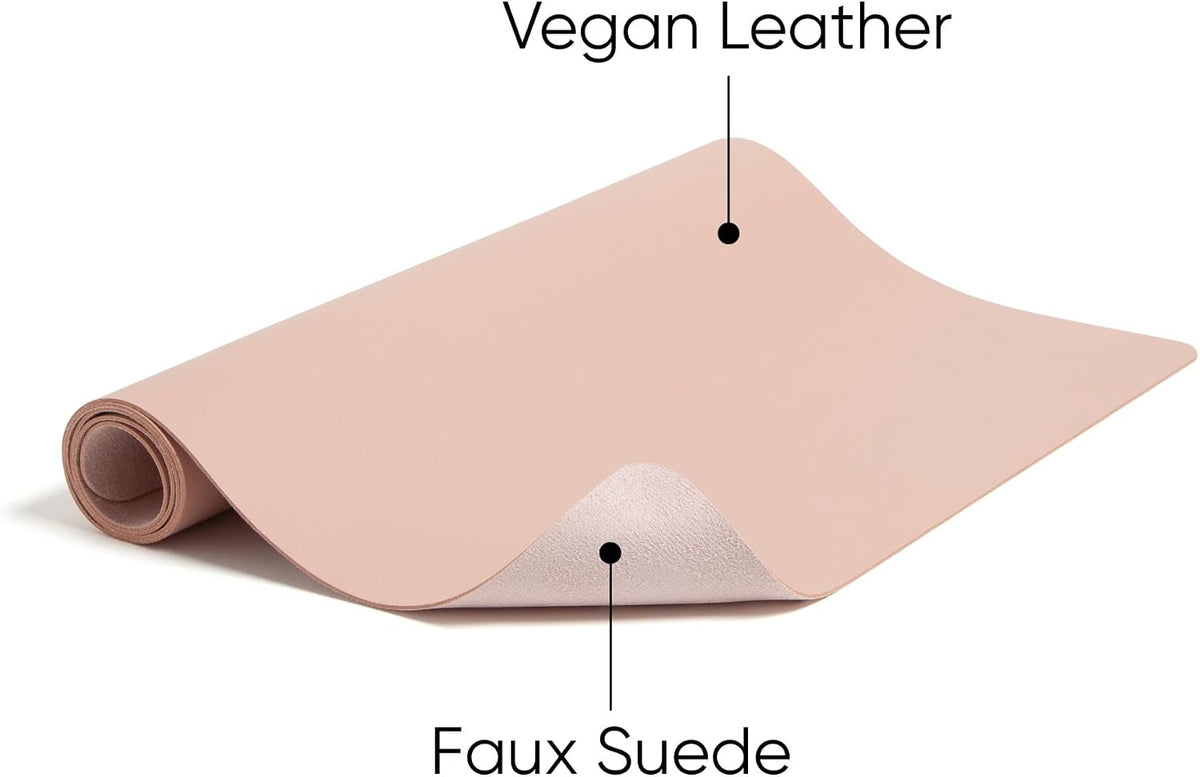 Vegan Leather Desk Pad Mat, Office Desk Mat, Large, Dusty Rose Pink