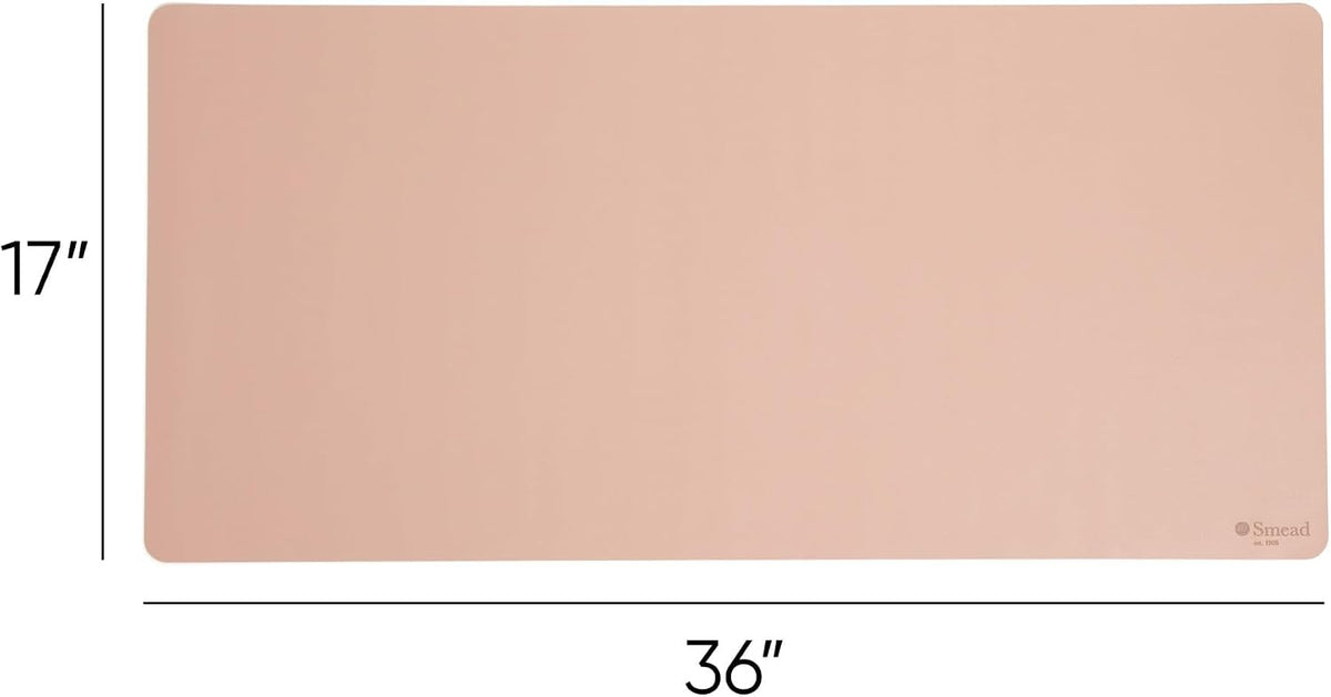 Vegan Leather Desk Pad Mat, Office Desk Mat, Large, Dusty Rose Pink