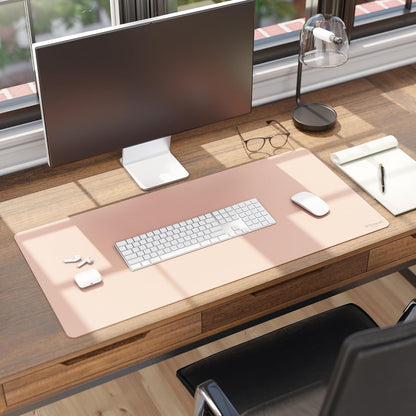 Vegan Leather Desk Pad Mat, Office Desk Mat, Large, Dusty Rose Pink