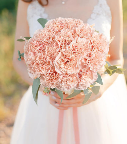 Light Pink Carnations Fake Flowers 15PCS Silk Carnations Artificial Flowers 20.47" Long Stems Faux Flowers Bulk for Wedding Bridal Bouquets, DIY Crafts, Home Party Garden Decor(Light Pink)