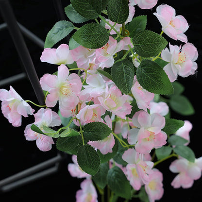 Artificial Cherry Blossom Flower Vine Pink Hanging Cherry Blossom Flower Silk Garland Hanging Vines Faux Flowers for Outdoors Spring Wedding Party Home Table Centerpiece Arrangement Decor