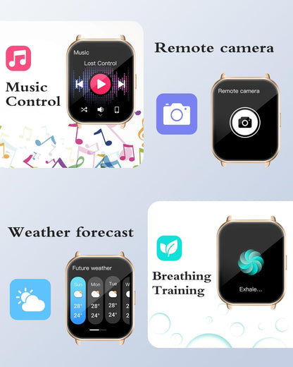 Smart Watches for Women (Answer/Make Call, 2 Bands), 1.8", Pink