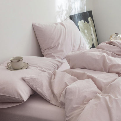 Pillowcases Set of 2 Washed Cotton Linen Feel Envelope Closure