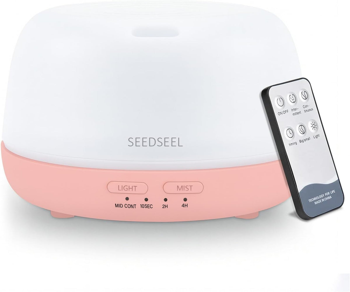 300ML Essential Oil Diffuser with Remote Control, Aromatherapy Diffuser with 7-Color Changing LED Light for Home,Bedroom, Office