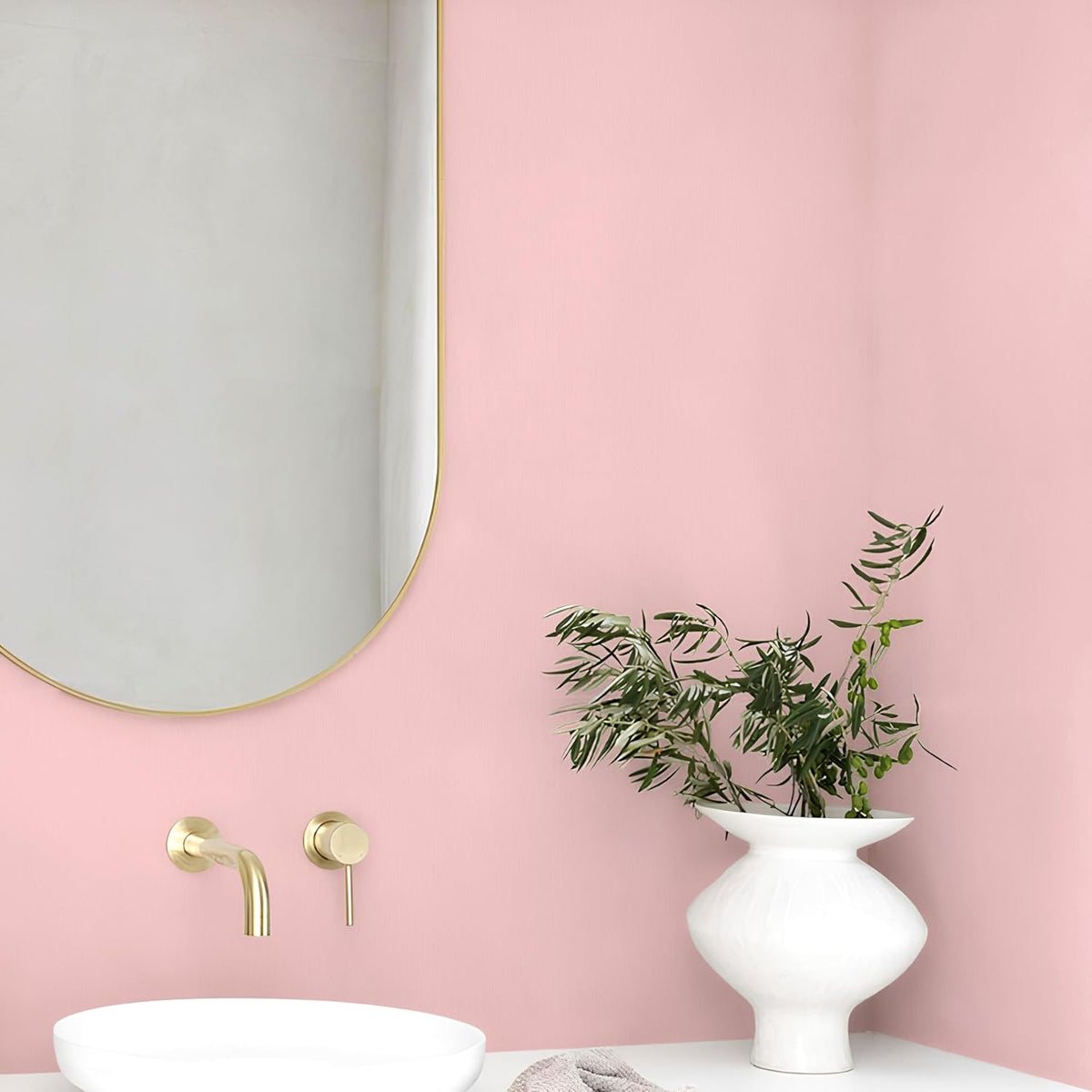 Rugreat Matte Pink Peel and Stick Wallpaper Solid Modern 118inL 15.7inW