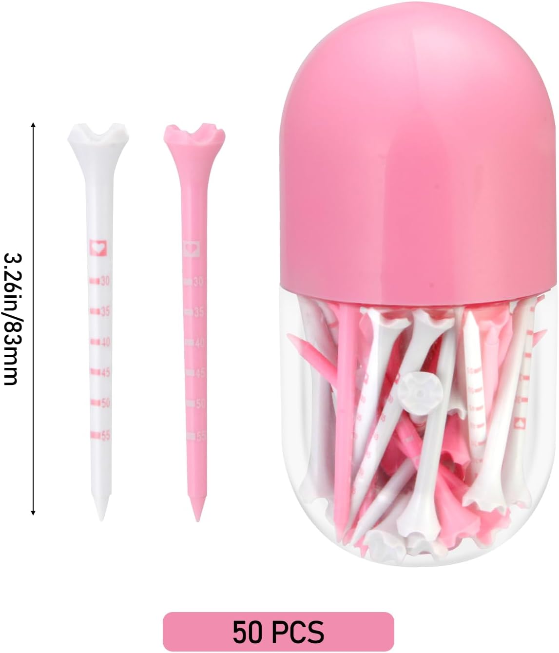 50PCS 3 Inch Plastic Funny Golf Tees Lady Tees Woman Golf Tees
