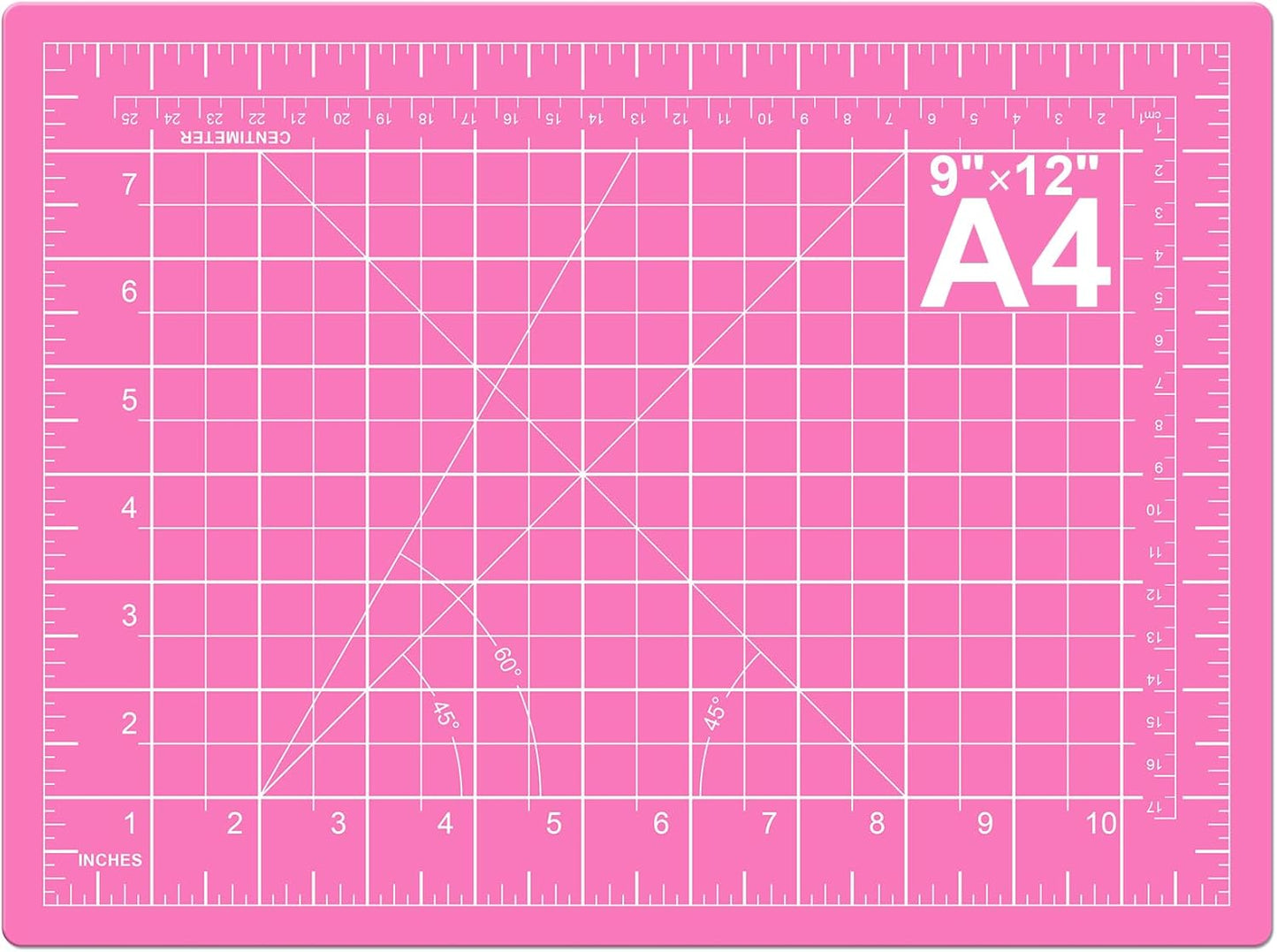 Cutting Mat 9in×12in, Cutting Mats for Crafts, Self Healing Cutting Mat A4, Fabric Cutting Mats Double Side for Sewing, Quilting, Craft Mat for Desktop (Pink), Matting & Mounting Materials