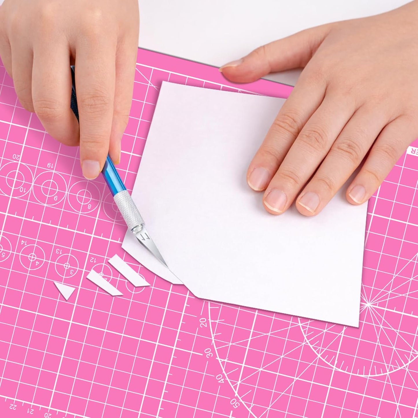 Cutting Mat 9in×12in, Cutting Mats for Crafts, Self Healing Cutting Mat A4, Fabric Cutting Mats Double Side for Sewing, Quilting, Craft Mat for Desktop (Pink), Matting & Mounting Materials