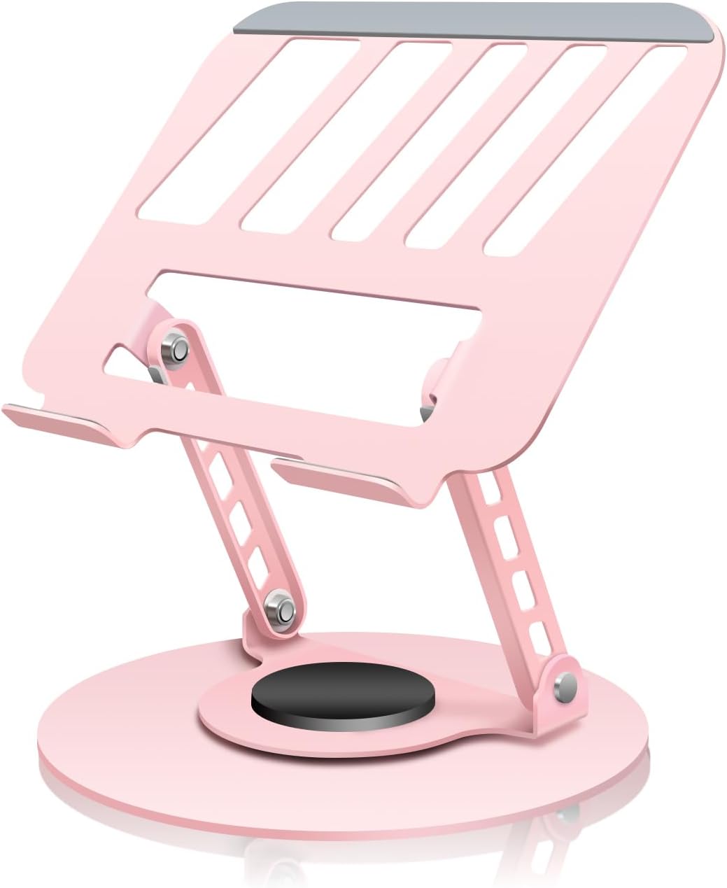 360° Rotating Adjustable Laptop Stand Perfect for Work, Painting,Office,Travel,Home,Fits MacBook & Laptops up to 13-15",Dual Rotary Shaft,Folding Design-Pink