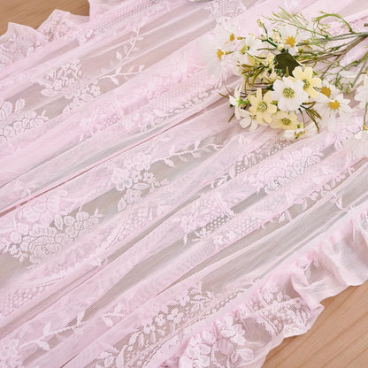 Pink Lace Tablecloth Floral Rectangular Table Cloth 95”x55”