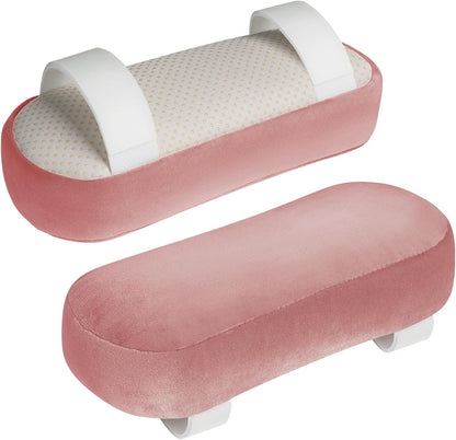 2-Pack Non-Slip Armrest Pads for Office & Gaming Chairs - Ergonomic Forearm Support Pillow for Desk, Computer & Wheelchair, Pressure Relief Cushions (Pink)