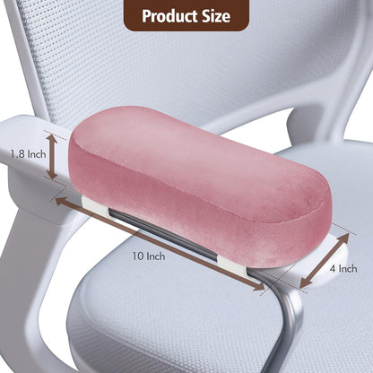 2-Pack Non-Slip Armrest Pads for Office & Gaming Chairs - Ergonomic Forearm Support Pillow for Desk, Computer & Wheelchair, Pressure Relief Cushions (Pink)