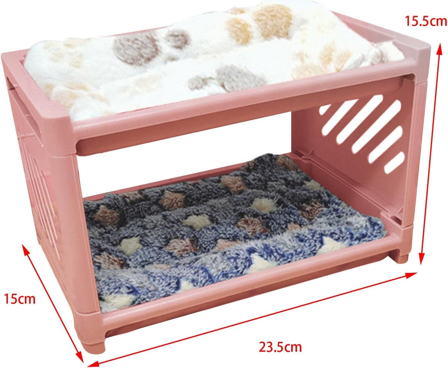 Small Animal Bed House, with Sleeping Mat Bunny Hideout Hut Cave Detachable Pet Shelter Nest for Squirrel Chinchilla Hedgehog Ferret, Pink