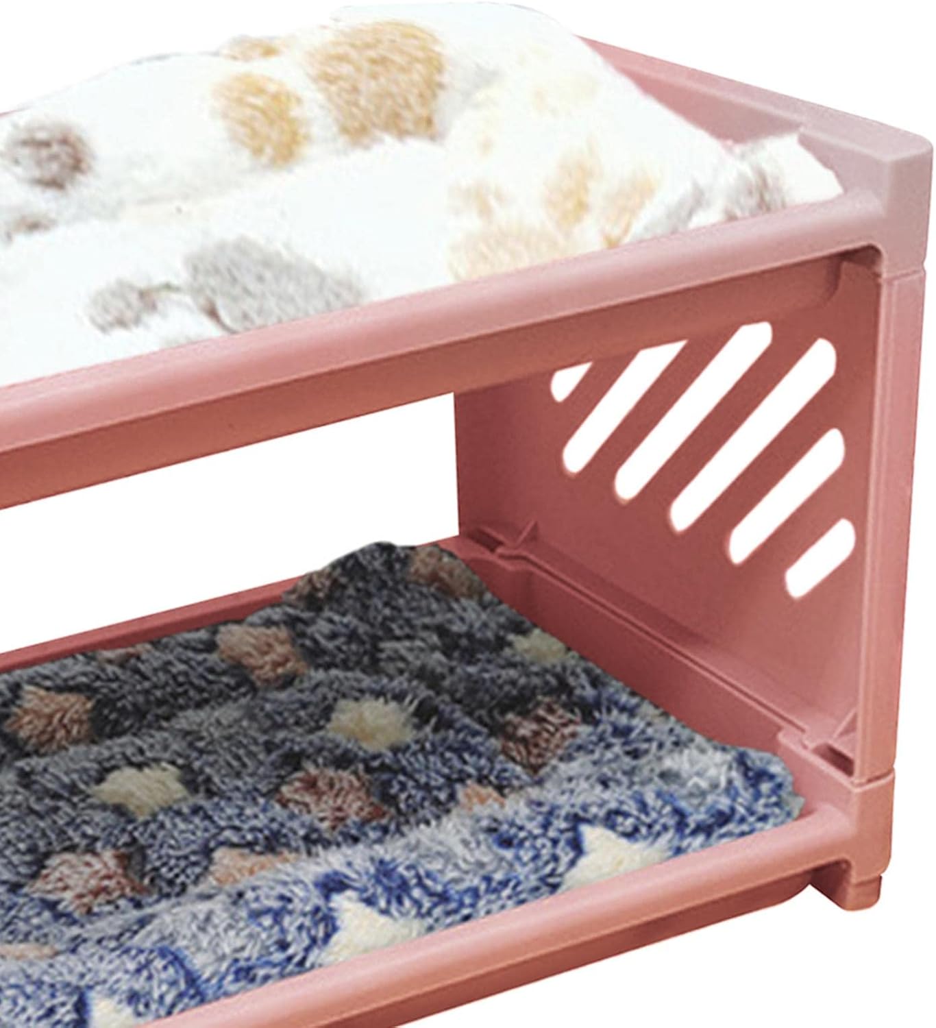 Small Animal Bed House, with Sleeping Mat Bunny Hideout Hut Cave Detachable Pet Shelter Nest for Squirrel Chinchilla Hedgehog Ferret, Pink
