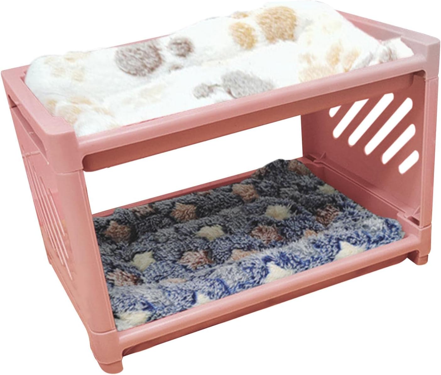 Small Animal Bed House, with Sleeping Mat Bunny Hideout Hut Cave Detachable Pet Shelter Nest for Squirrel Chinchilla Hedgehog Ferret, Pink