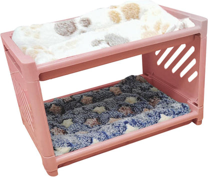 Small Animal Bed House, with Sleeping Mat Bunny Hideout Hut Cave Detachable Pet Shelter Nest for Squirrel Chinchilla Hedgehog Ferret, Pink