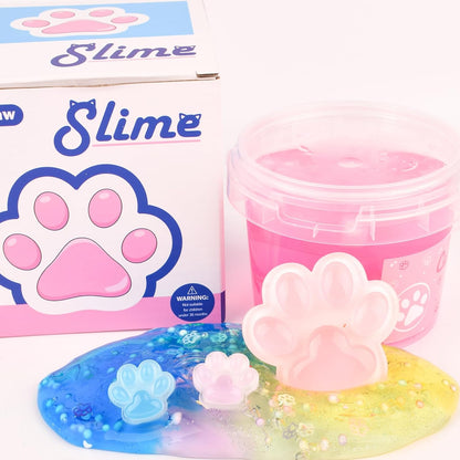 Pink Jelly Crunchy Cat's Paw Slime,Super Soft and Non-Sticky, Great for Birthday Gifts for Girl and Boys,Party Favors,Christmas Stocking Stuffers（300ml）