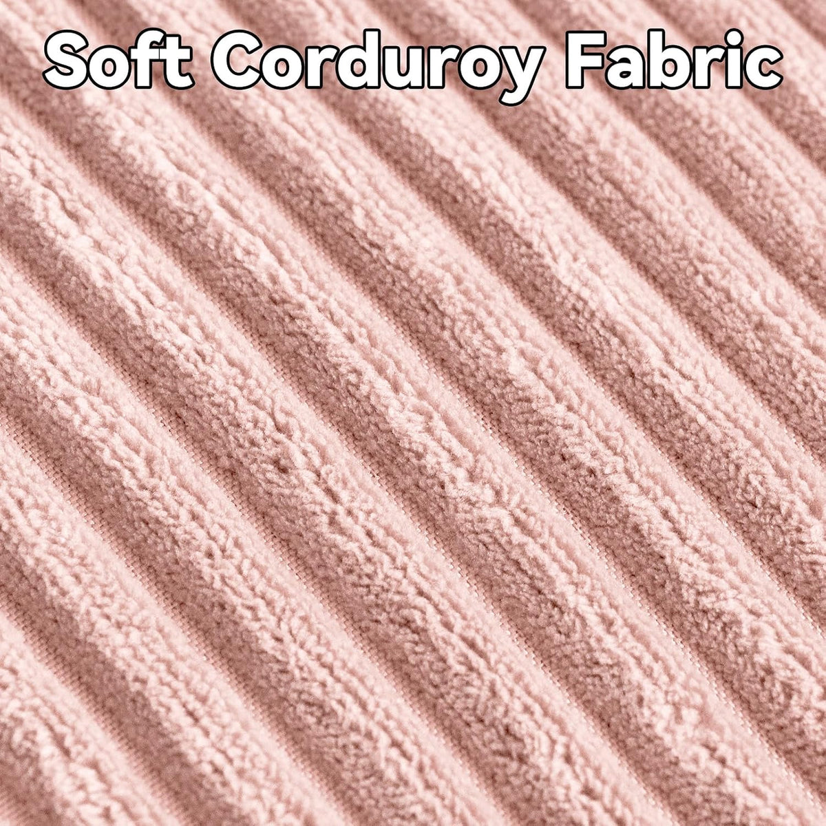 Soft Corduroy Decorative Throw Pillow Covers Blush Pink 20x20 inch