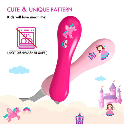 Toddler Fork and Spoon, 6-Pieces Kids Utensils Set (Unicorn)