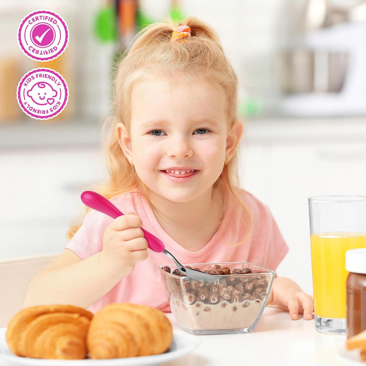 Toddler Fork and Spoon, 6-Pieces Kids Utensils Set (Unicorn)