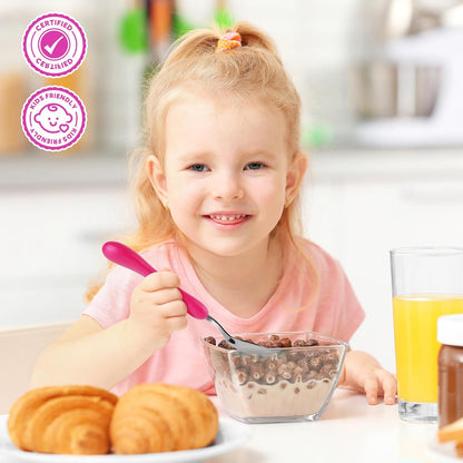 Toddler Fork and Spoon, 6-Pieces Kids Utensils Set (Unicorn)