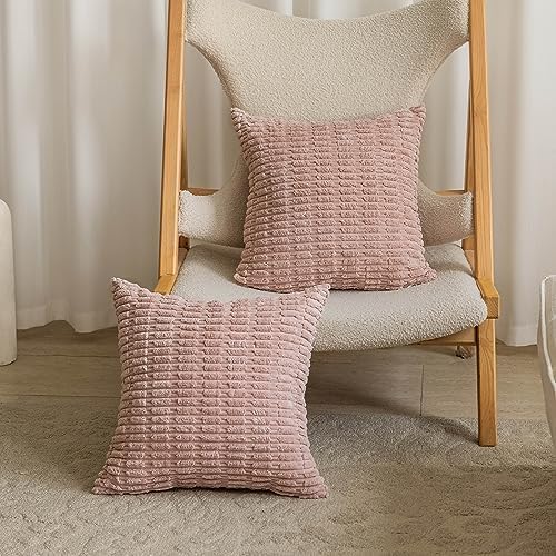 Throw Pillow Covers Soft Pink 20x20 inch Set of 2