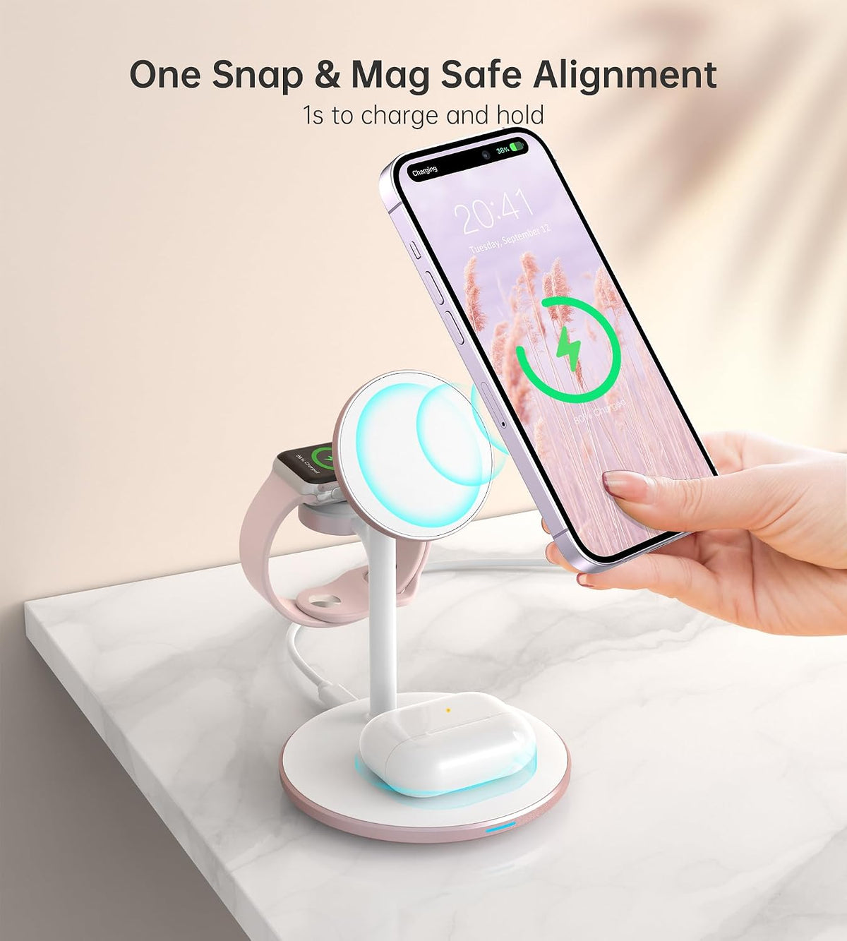 3 in 1 Magnetic Wireless Charging Station for Apple Devices,15W