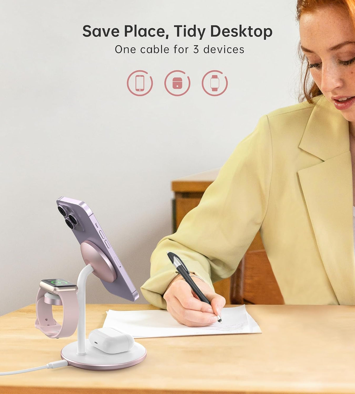 3 in 1 Magnetic Wireless Charging Station for Apple Devices,15W