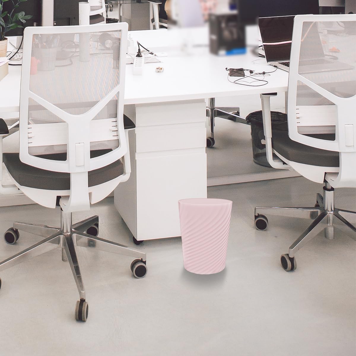 1.8 Gallon Small Trash Can Wastebasket Recycling Bin Slim Profile for Compact Spaces Bathroom, Office, Bedroom, Kitchen (1.8 Gallon, Pink)