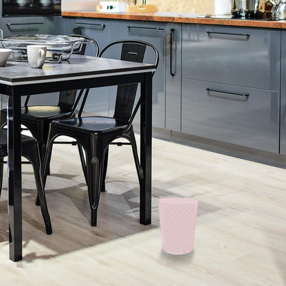 1.8 Gallon Small Trash Can Wastebasket Recycling Bin Slim Profile for Compact Spaces Bathroom, Office, Bedroom, Kitchen (1.8 Gallon, Pink)