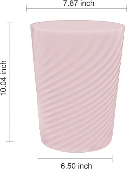 1.8 Gallon Small Trash Can Wastebasket Recycling Bin Slim Profile for Compact Spaces Bathroom, Office, Bedroom, Kitchen (1.8 Gallon, Pink)