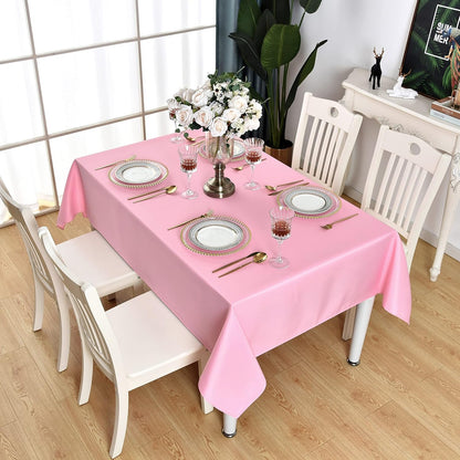 Pink Square Tablecloth Waterproof Table Cloth, 60 x 60 inch