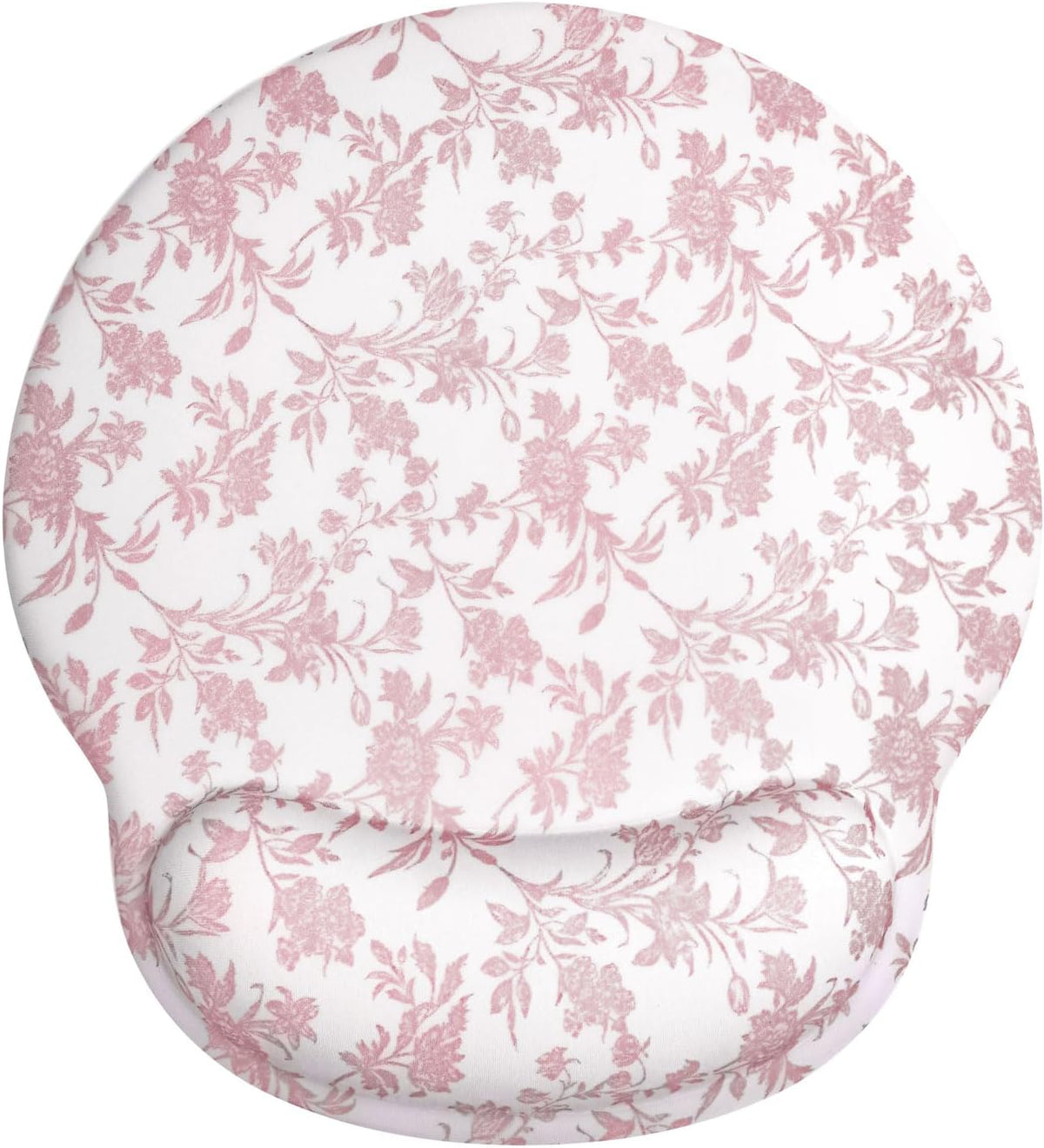 Cute Sage Pink Floral Mouse Pad with Gel Wrist Support Mouse Pad,Ergonomic Aesthetic,Comfort Mousepad for Office Work Computer,Pain Relief Mousepad with Non-Slip Silicone Base,Blooming Flower