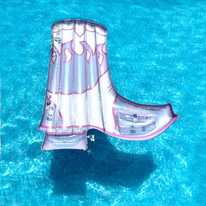 Cowgirl Boot Inflatable Pool Float – Pink Cowboy Boot Raft for Summer Pool Parties, Girls’ Trips & Bachelorette