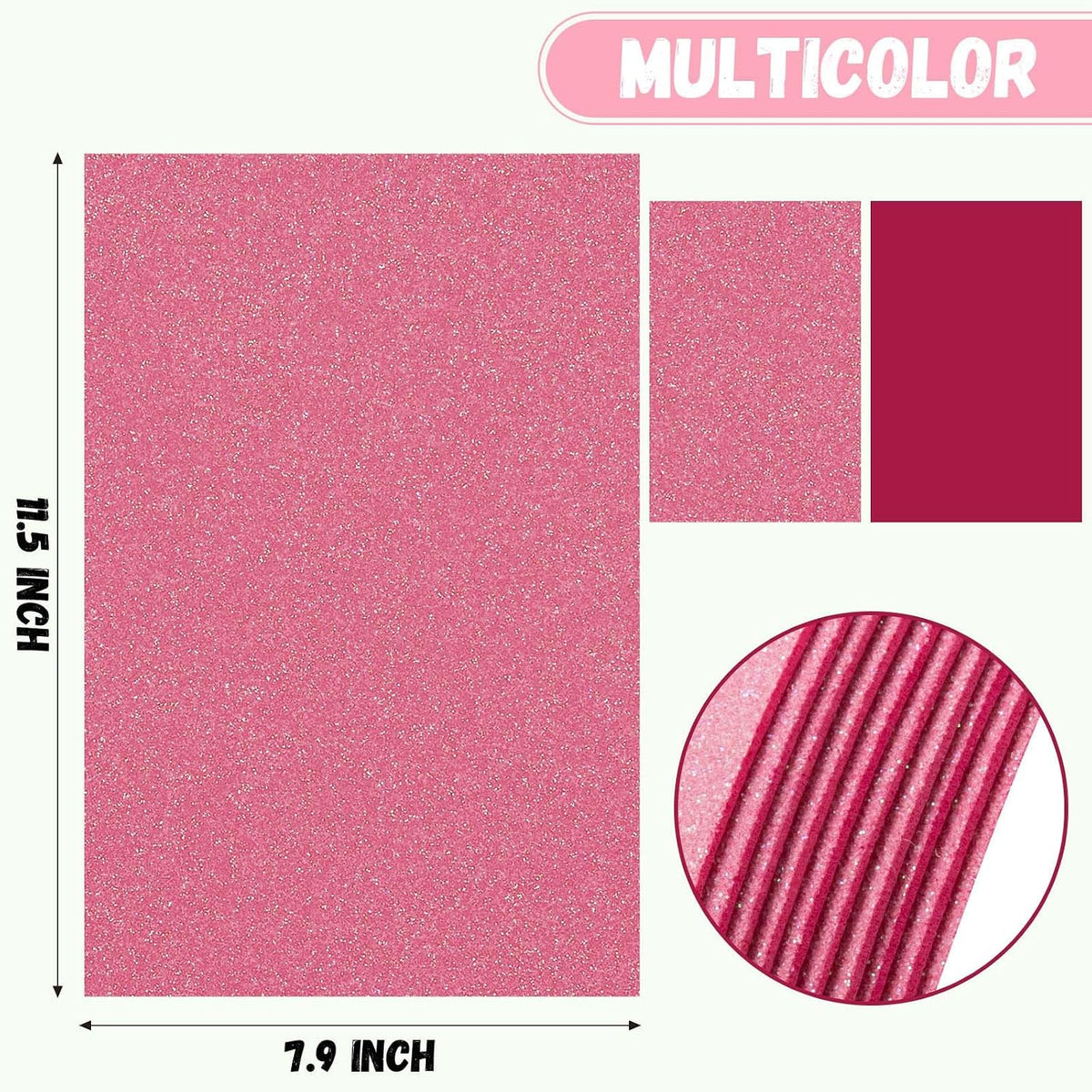 10 Pack Glitter Foam Sheets Craft 8 x 12 inch (Peach Pink)