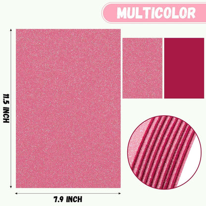 10 Pack Glitter Foam Sheets Craft 8 x 12 inch (Peach Pink)